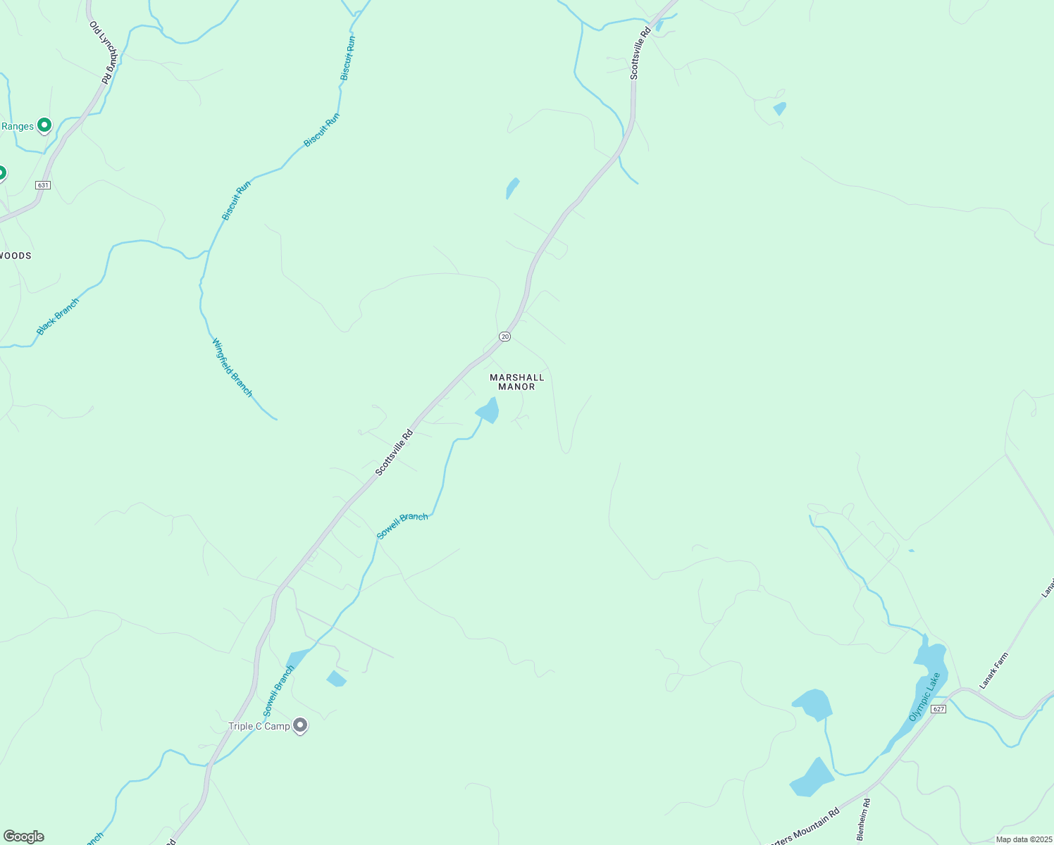 map of restaurants, bars, coffee shops, grocery stores, and more near 520 Forrest Road in Charlottesville