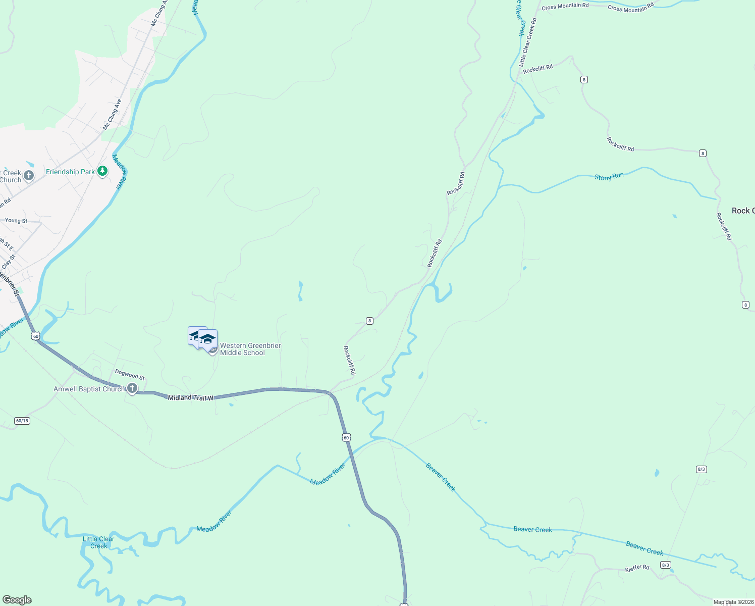 map of restaurants, bars, coffee shops, grocery stores, and more near 631 Rockcliff Rd in Rupert
