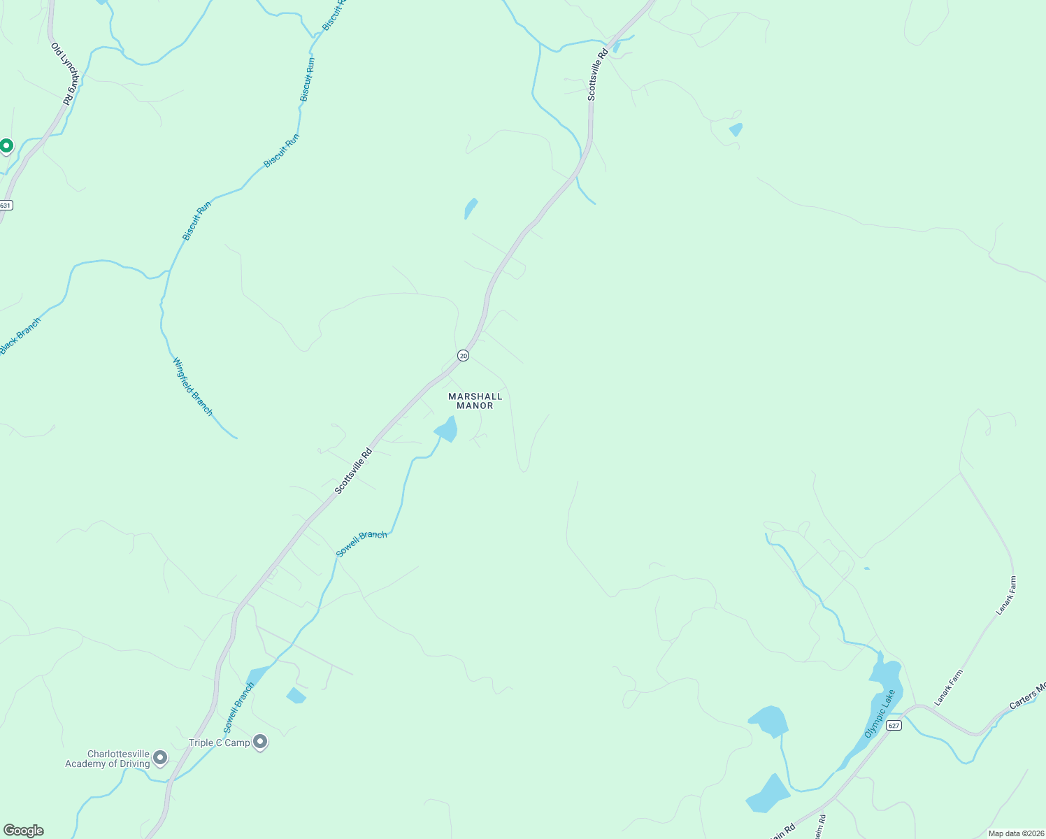 map of restaurants, bars, coffee shops, grocery stores, and more near 460 David Road in Charlottesville