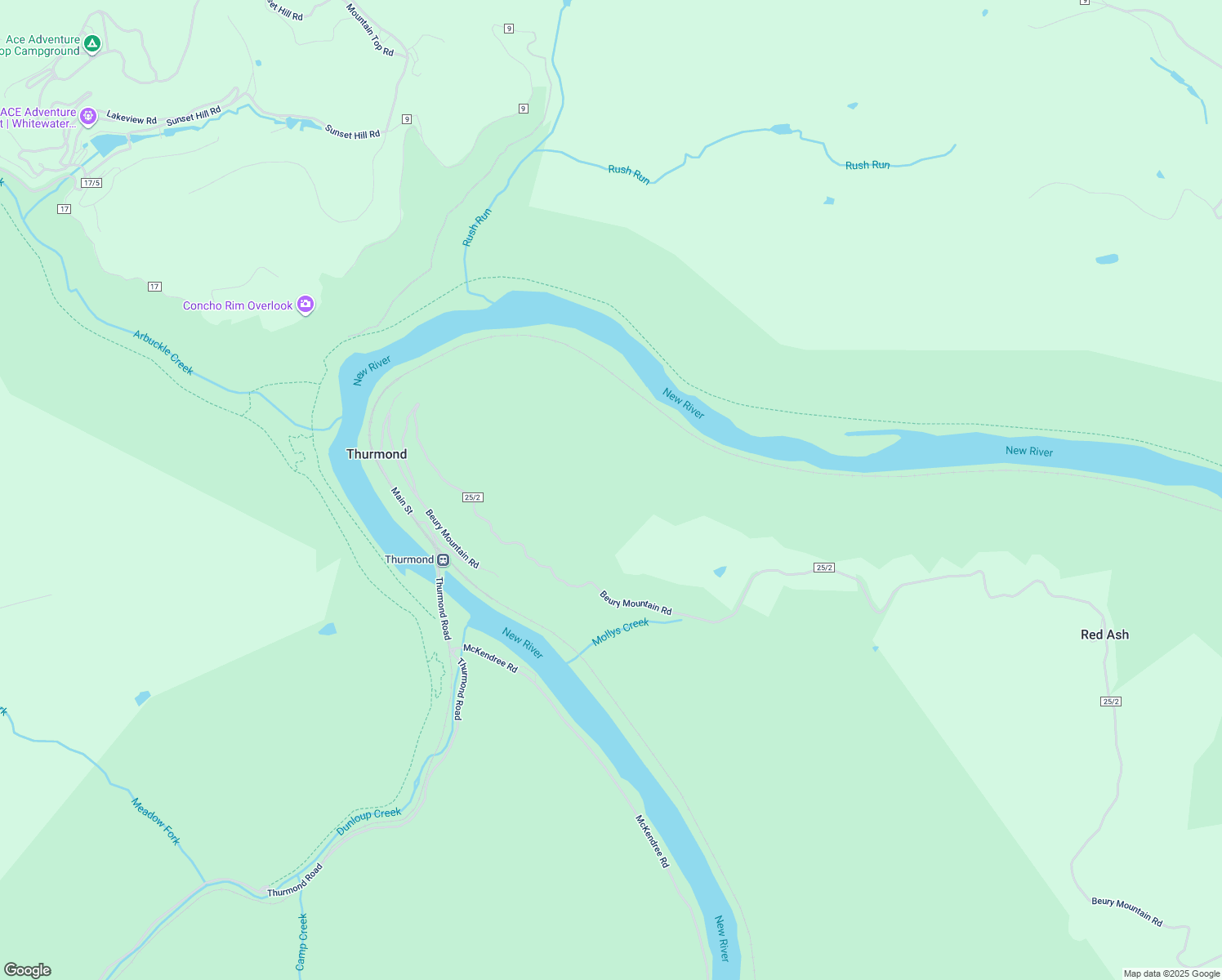 map of restaurants, bars, coffee shops, grocery stores, and more near in Thurmond