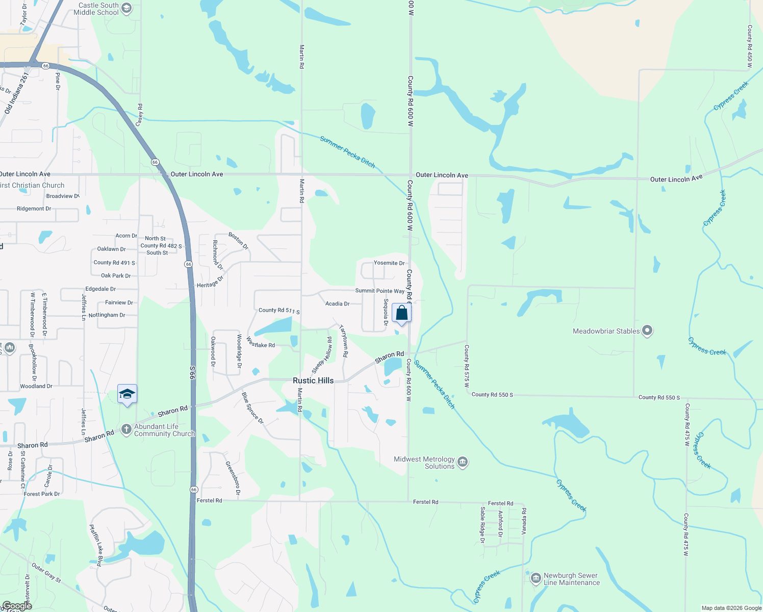 map of restaurants, bars, coffee shops, grocery stores, and more near 5099 Sequoia Dr in Newburgh