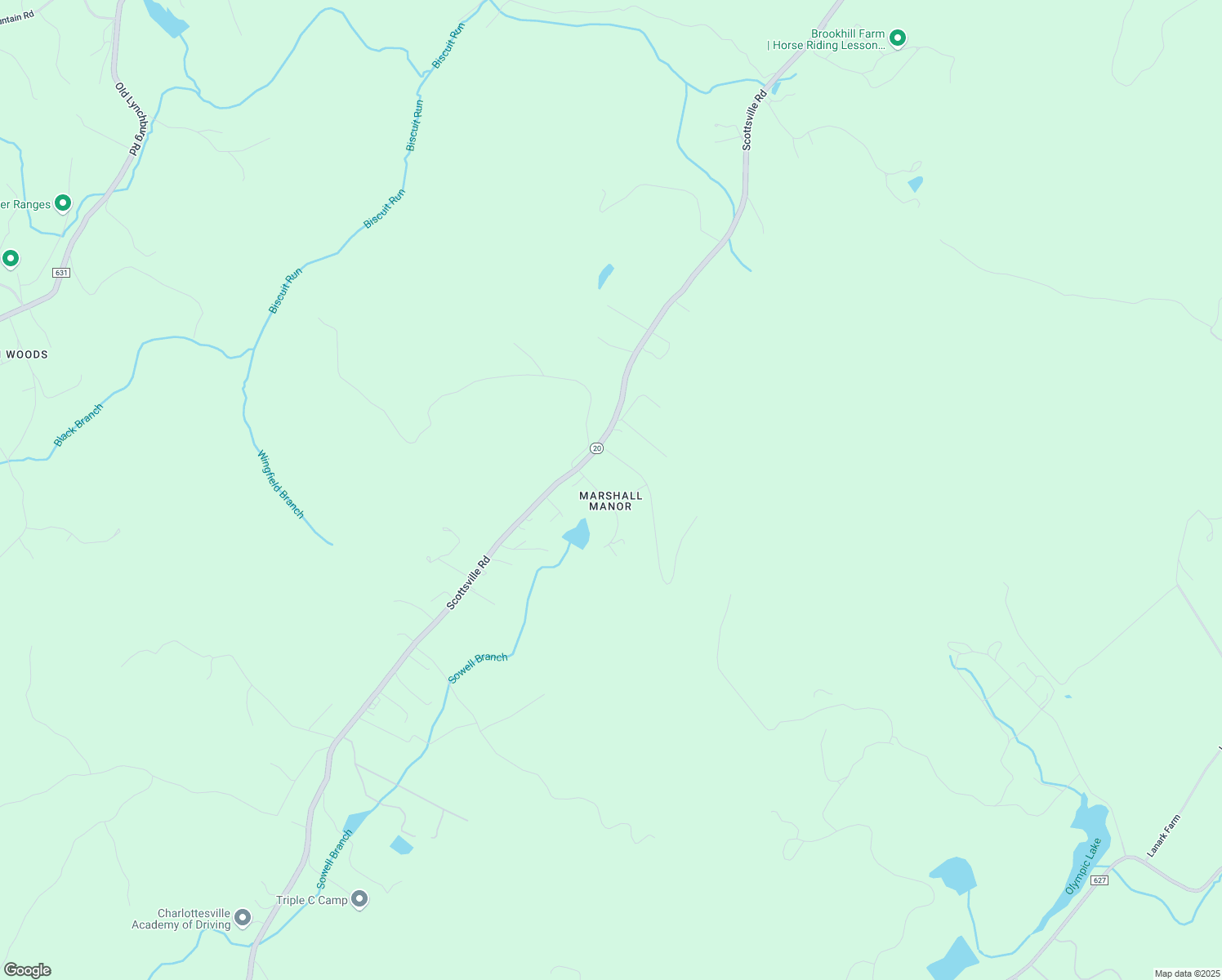 map of restaurants, bars, coffee shops, grocery stores, and more near 560 Forrest Road in Charlottesville