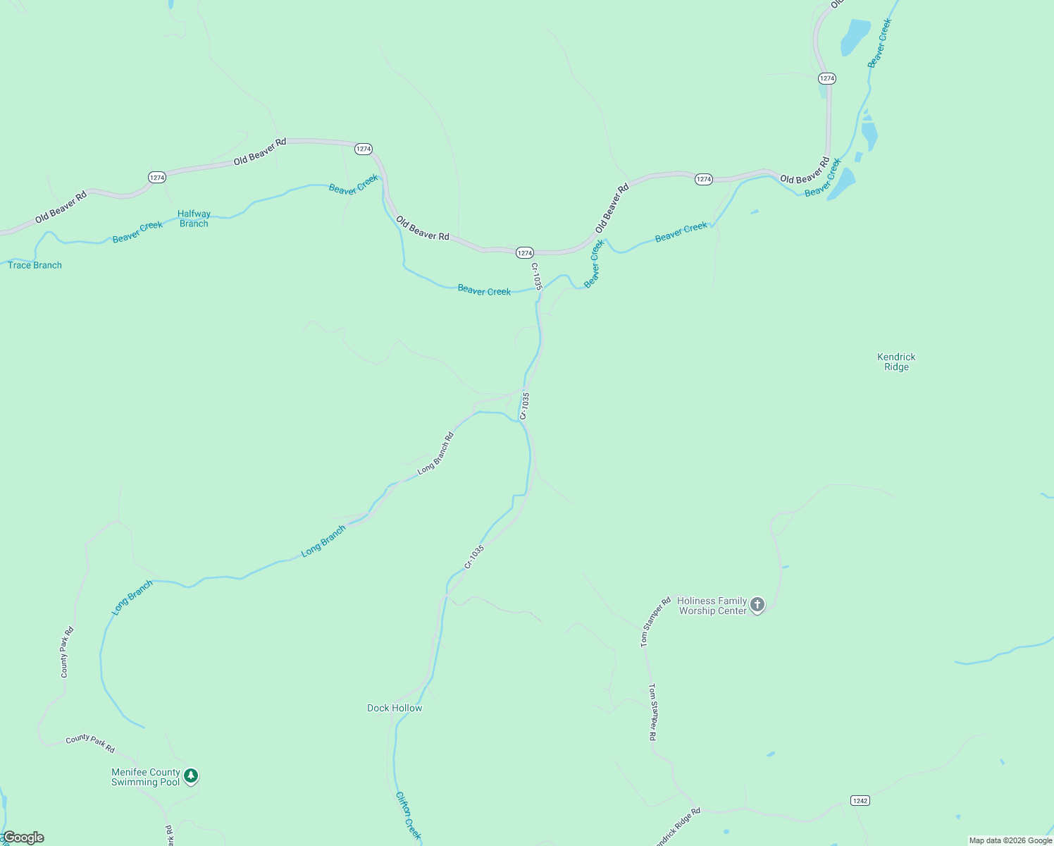 map of restaurants, bars, coffee shops, grocery stores, and more near 582 Cr-1035 in Frenchburg