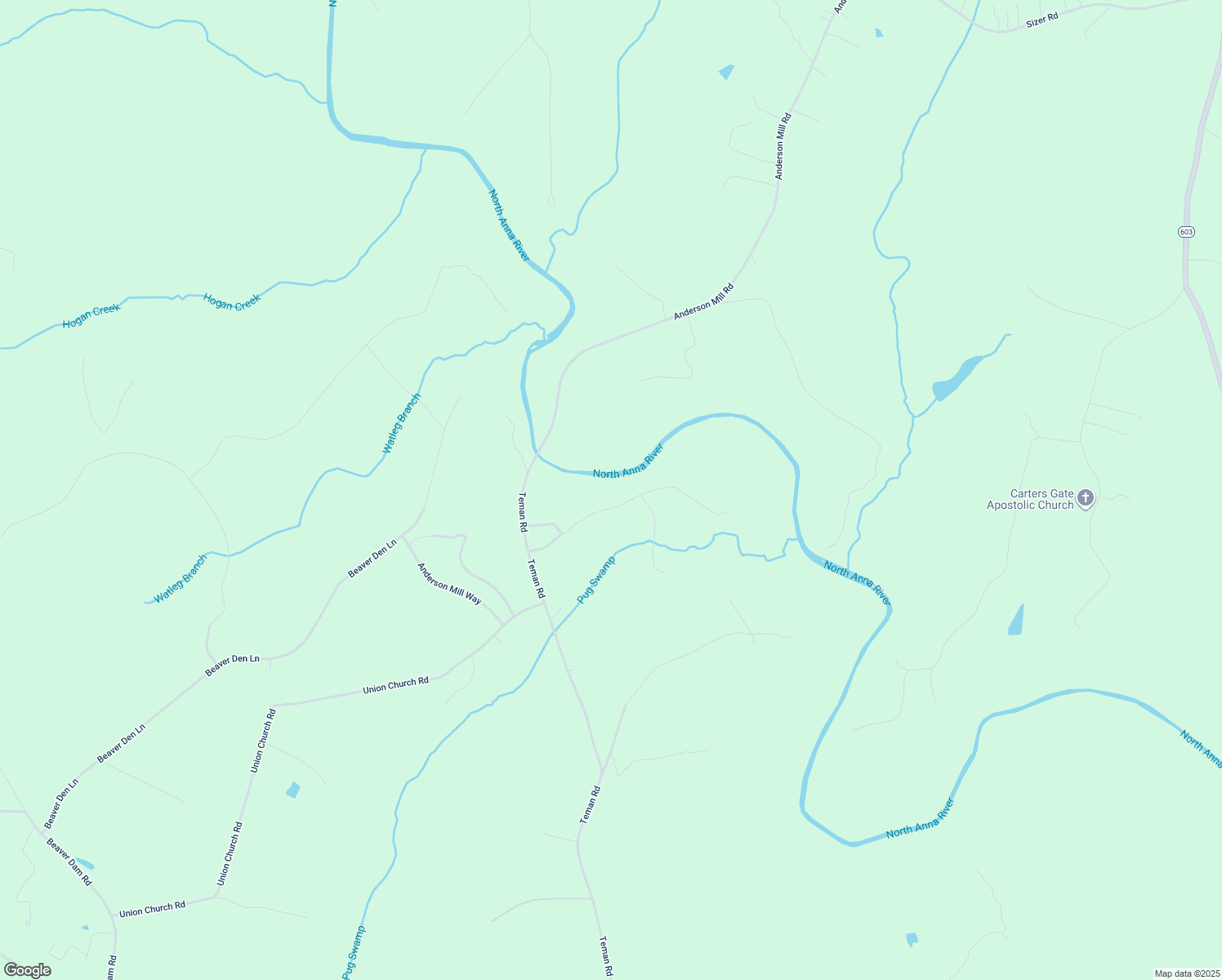map of restaurants, bars, coffee shops, grocery stores, and more near 15298 Windy River Farm Lane in Beaverdam