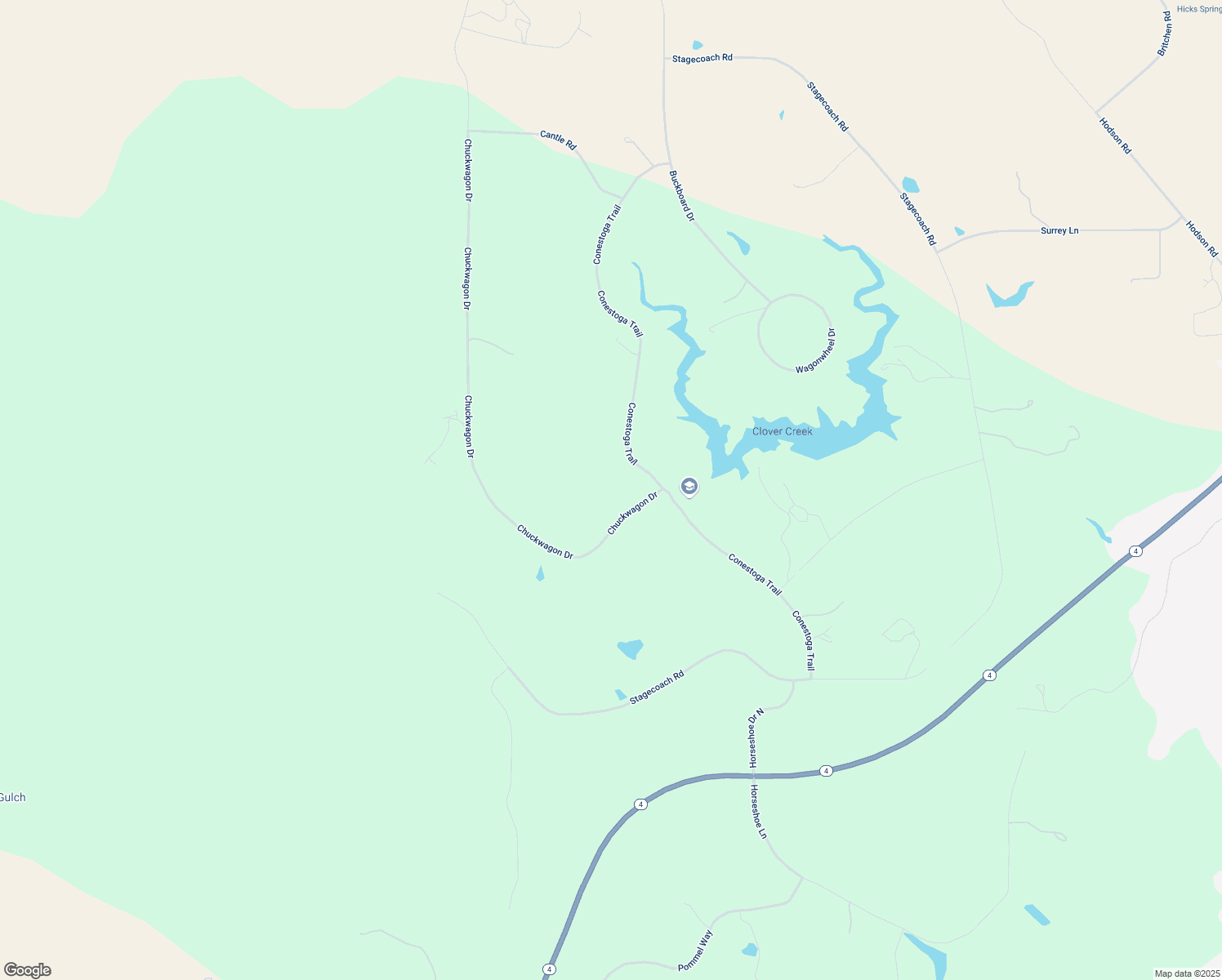 map of restaurants, bars, coffee shops, grocery stores, and more near 3678 Chuckwagon Drive in Copperopolis