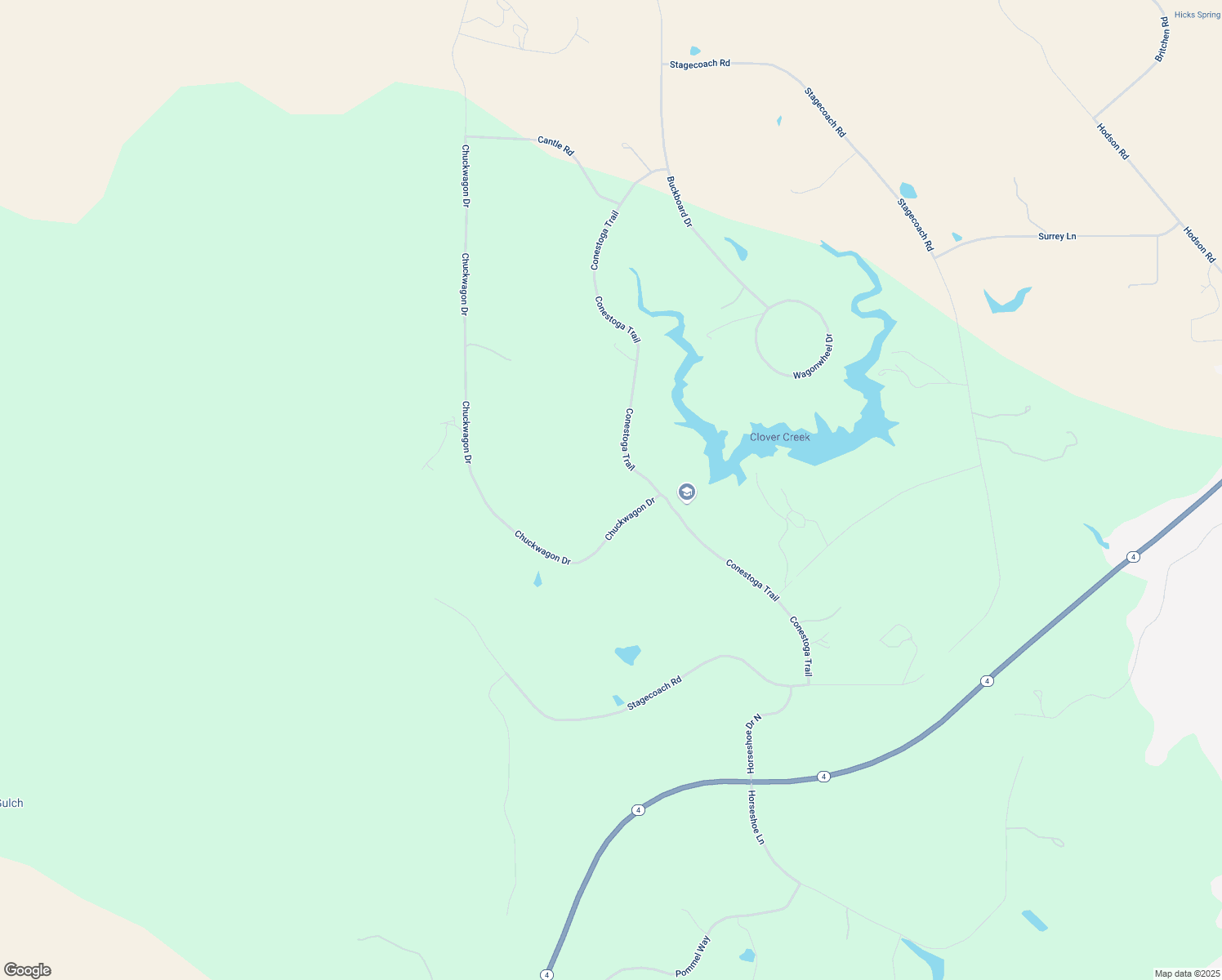 map of restaurants, bars, coffee shops, grocery stores, and more near 3678 Chuckwagon Drive in Copperopolis