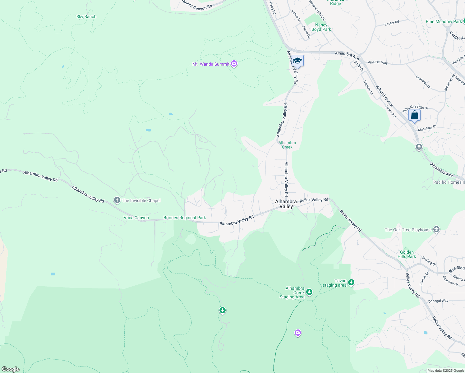 map of restaurants, bars, coffee shops, grocery stores, and more near 150 Oak Bridge Lane in Martinez