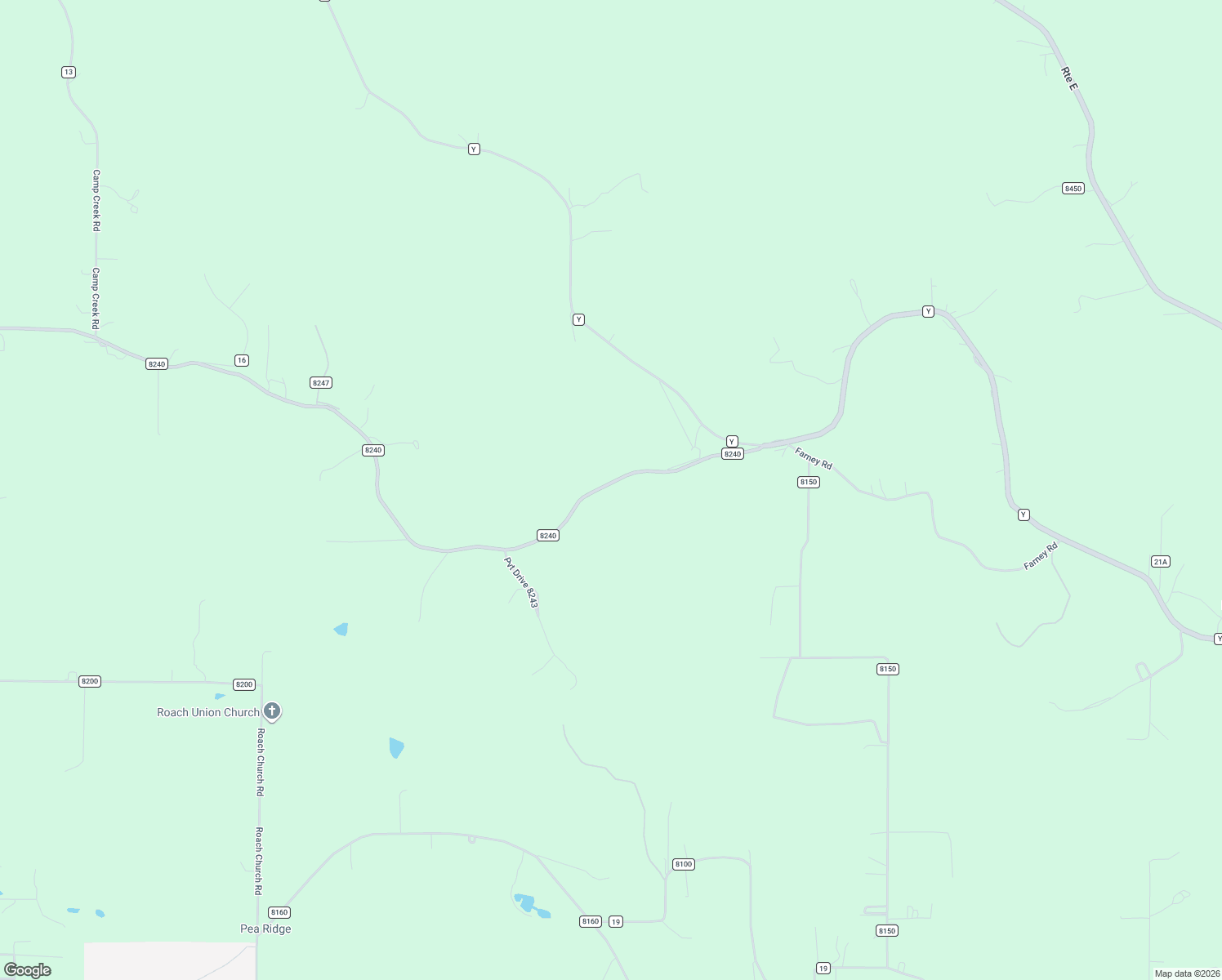 map of restaurants, bars, coffee shops, grocery stores, and more near 15090 County Road 8240 in Rolla