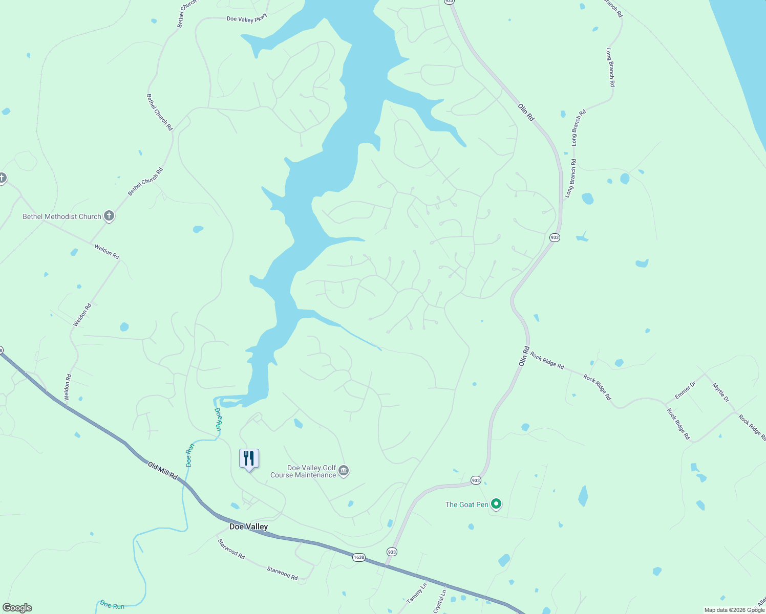 map of restaurants, bars, coffee shops, grocery stores, and more near 428 Pine Point Road in Brandenburg