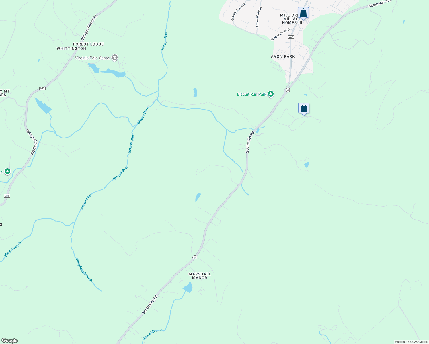 map of restaurants, bars, coffee shops, grocery stores, and more near 2358 Scottsville Road in Charlottesville