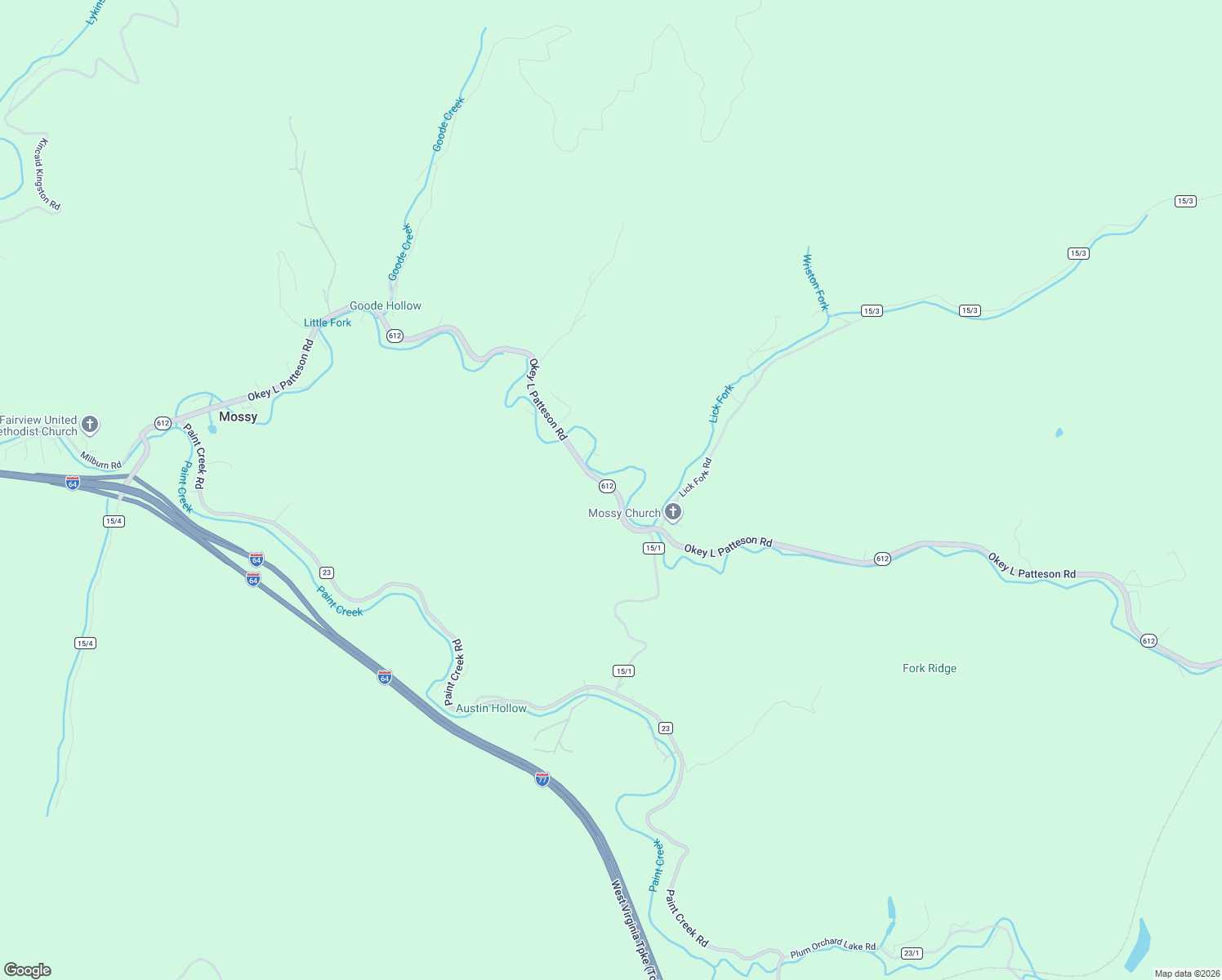 map of restaurants, bars, coffee shops, grocery stores, and more near 1844 West Virginia 612 in Scarbro