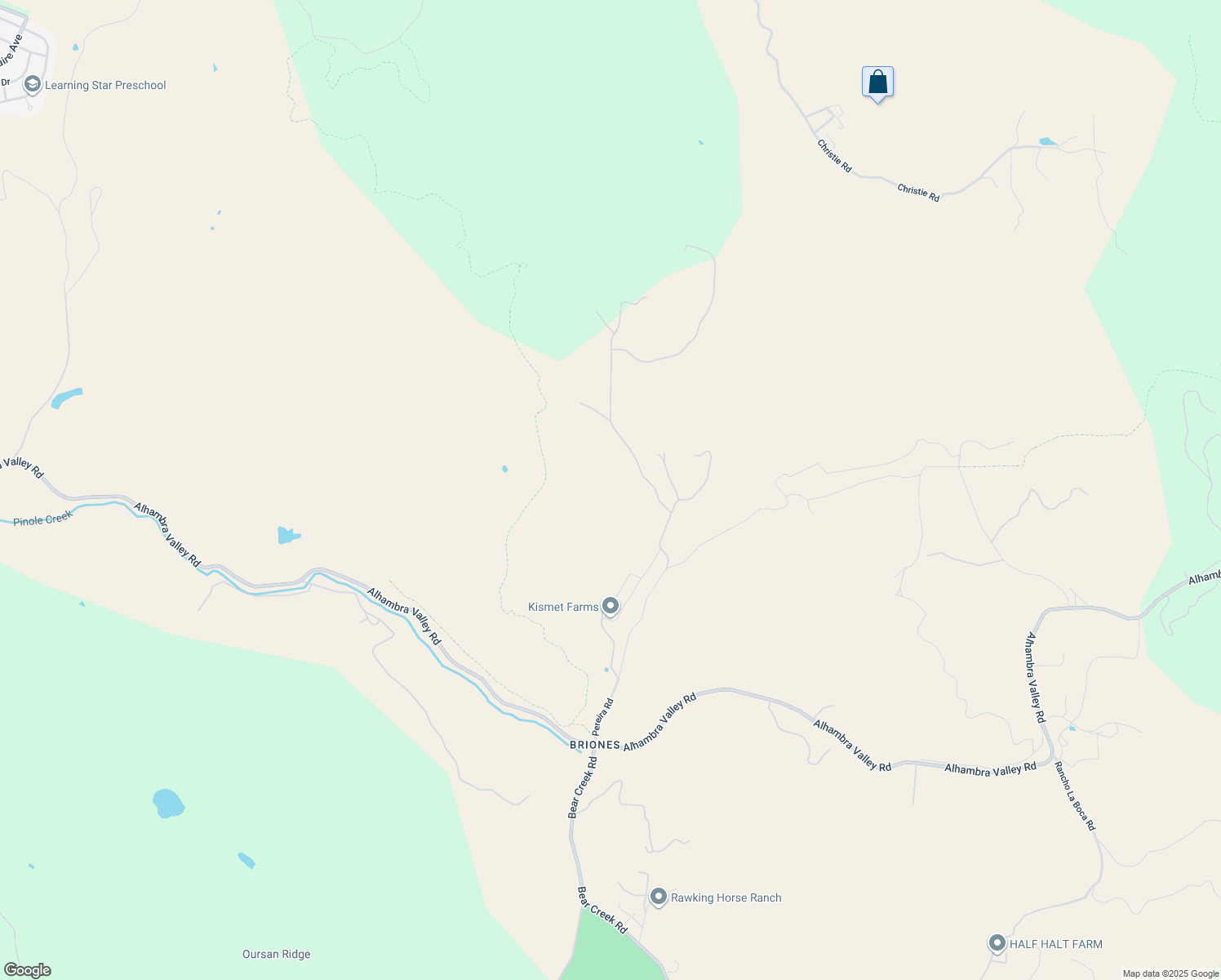 map of restaurants, bars, coffee shops, grocery stores, and more near 100 Rancho De Maria Road in Martinez