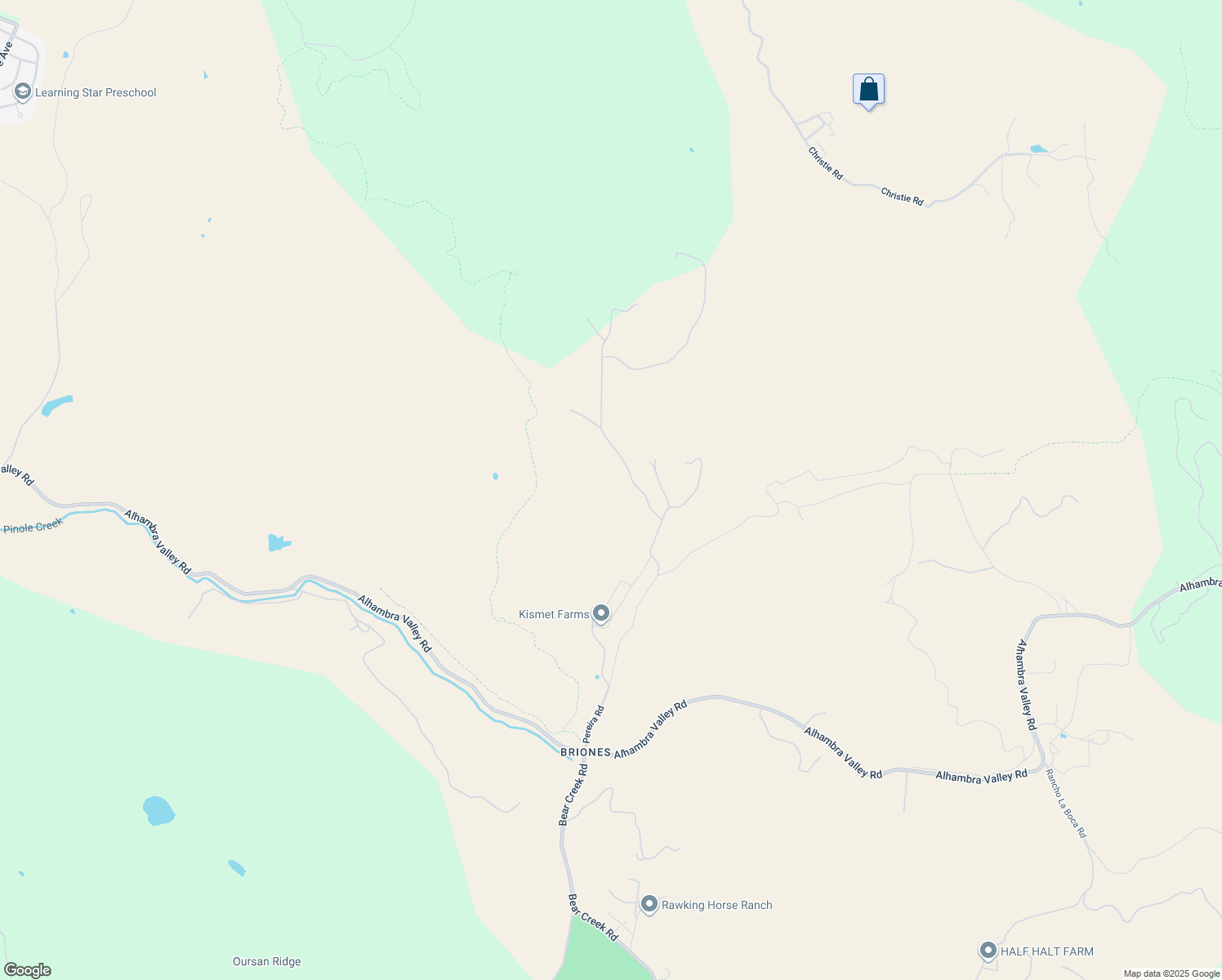 map of restaurants, bars, coffee shops, grocery stores, and more near 100 Rancho De Maria Road in Martinez