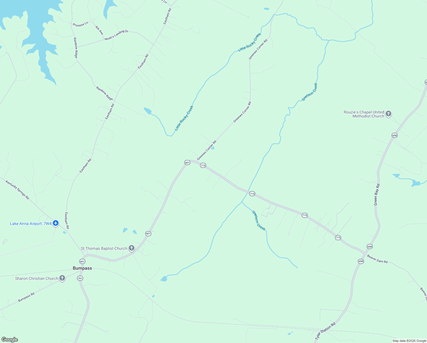 map of restaurants, bars, coffee shops, grocery stores, and more near 2671 Bumpass Road in Beaverdam