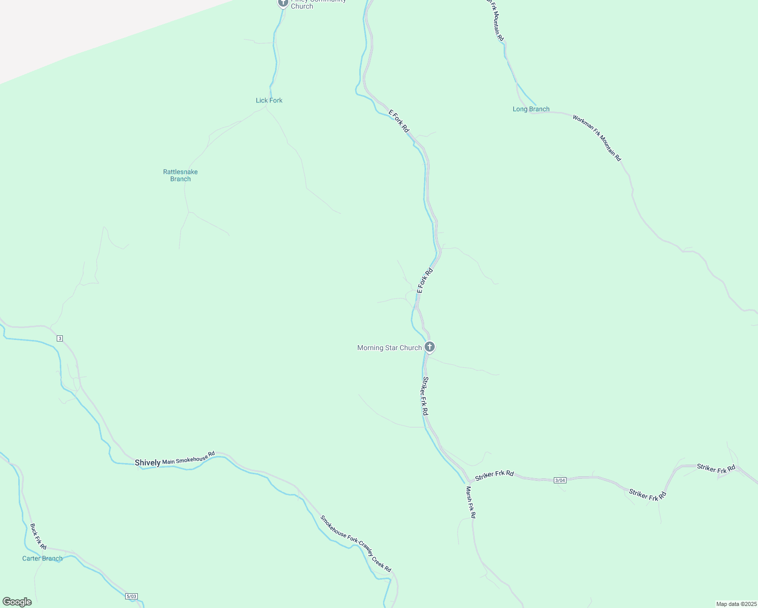 map of restaurants, bars, coffee shops, grocery stores, and more near 73 Gore Road in Chapmanville