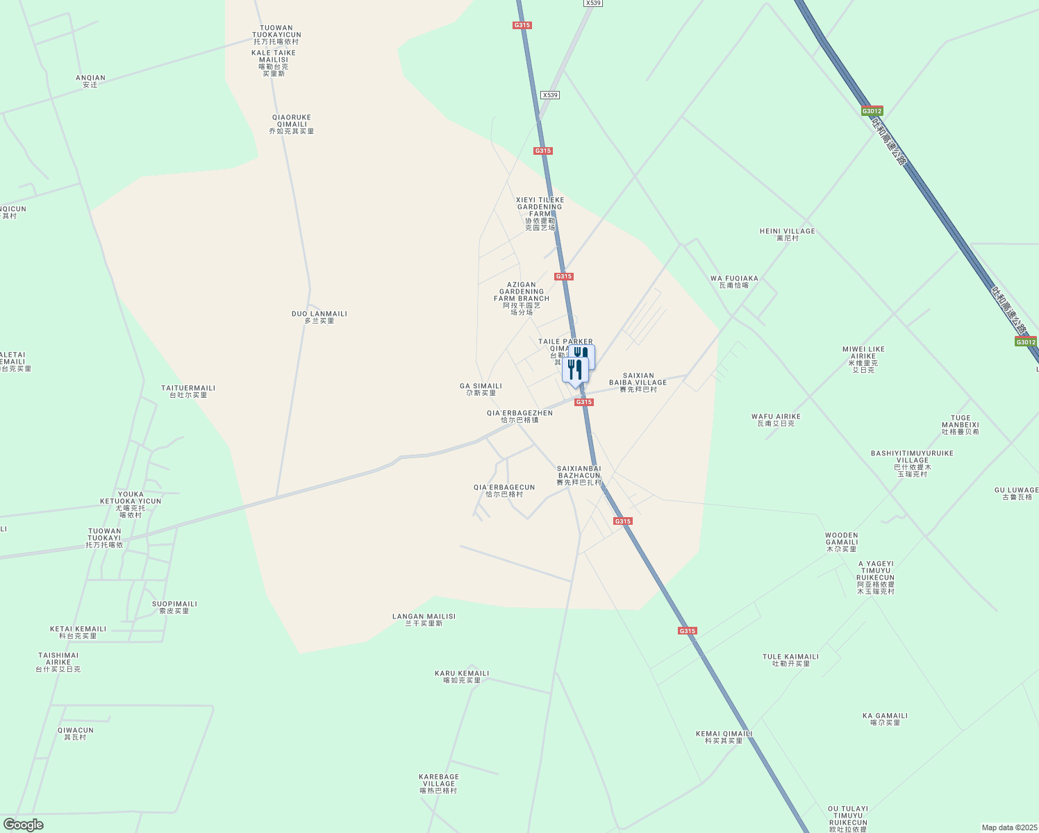 map of restaurants, bars, coffee shops, grocery stores, and more near in Kashgar Prefecture