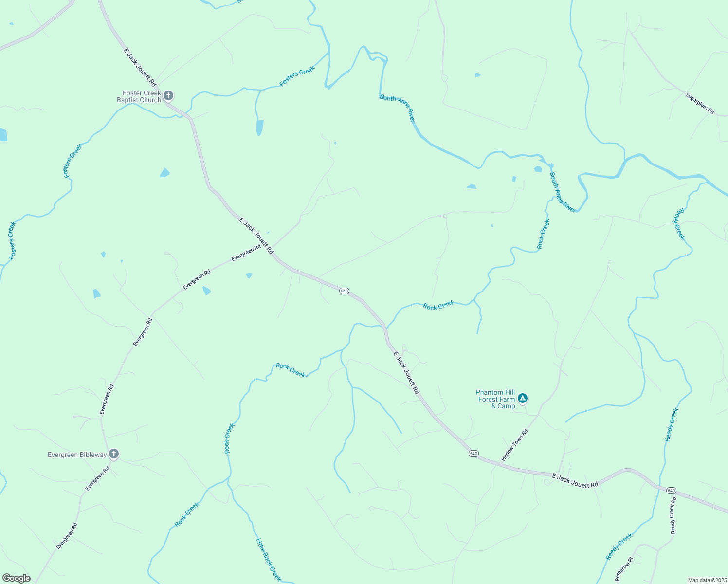 map of restaurants, bars, coffee shops, grocery stores, and more near 2634 East Jack Jouett Road in Louisa