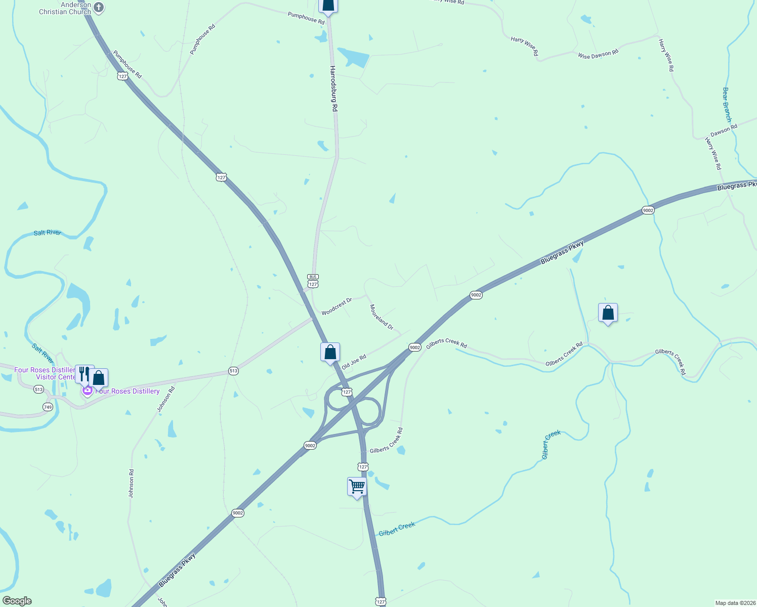 map of restaurants, bars, coffee shops, grocery stores, and more near 2016 Mooreland Drive in Lawrenceburg
