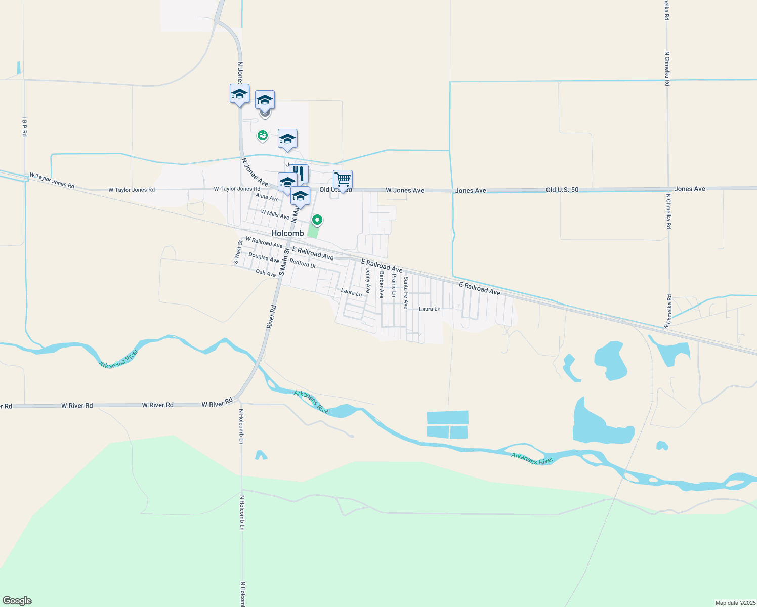 map of restaurants, bars, coffee shops, grocery stores, and more near 211 Barber Ave in Holcomb