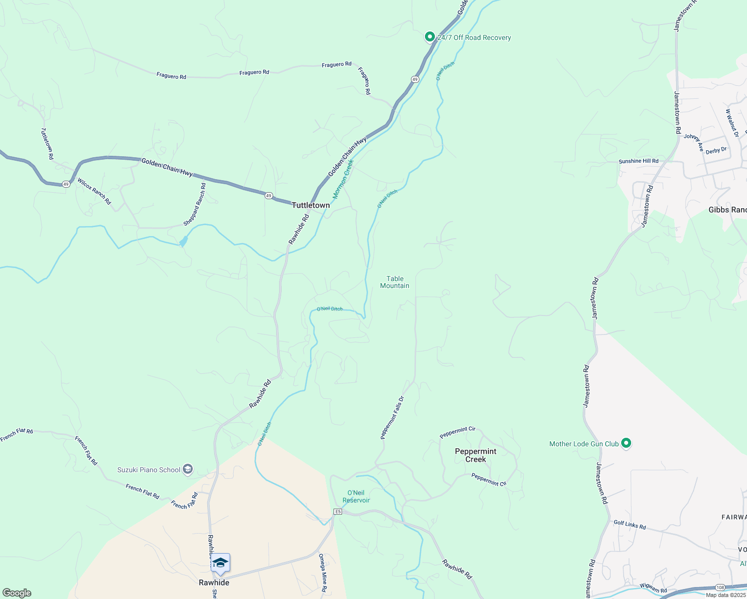 map of restaurants, bars, coffee shops, grocery stores, and more near 9642-9698 Rimrock Road in Sonora