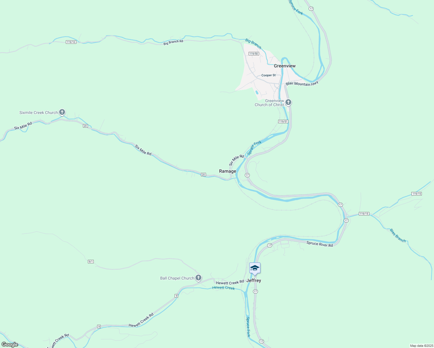 map of restaurants, bars, coffee shops, grocery stores, and more near Six Mile Road in Danville