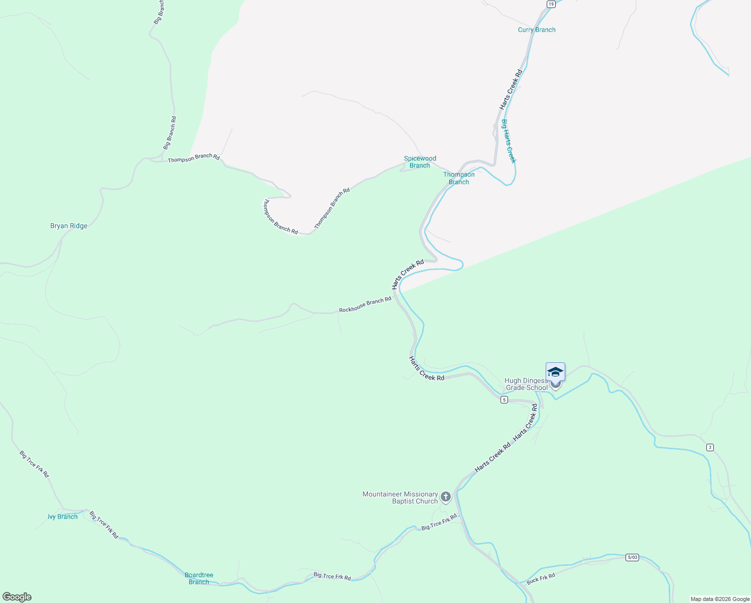 map of restaurants, bars, coffee shops, grocery stores, and more near Rockhouse Branch Road in Logan County