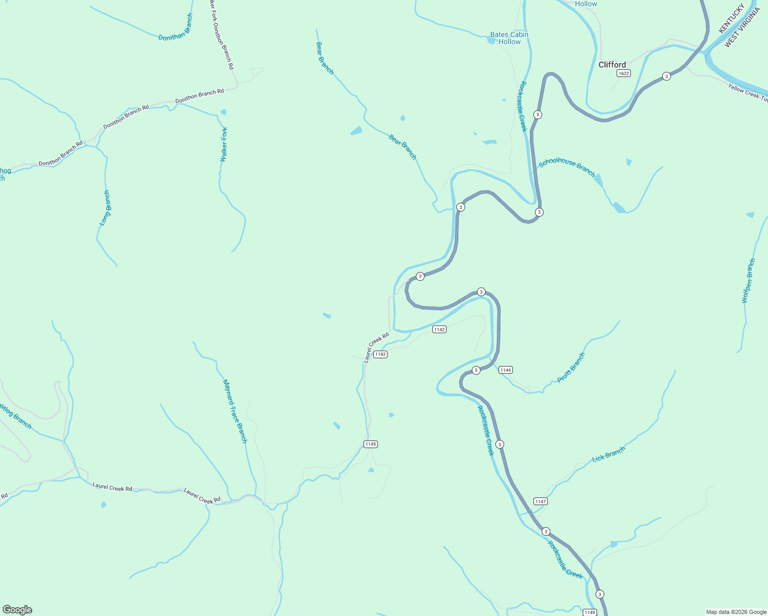 map of restaurants, bars, coffee shops, grocery stores, and more near Laurel Creek Road in Louisa