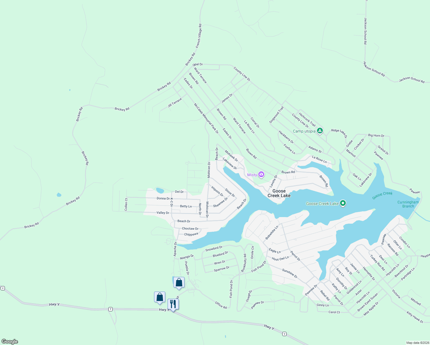 map of restaurants, bars, coffee shops, grocery stores, and more near 9304 Beach Drive in French Village