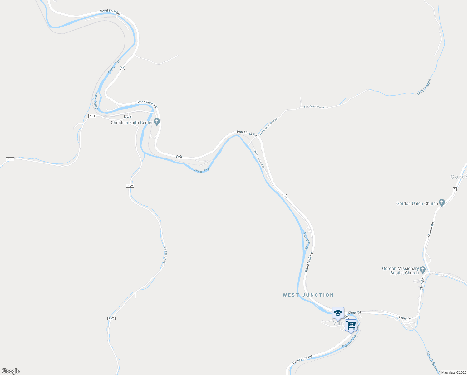 map of restaurants, bars, coffee shops, grocery stores, and more near in Van