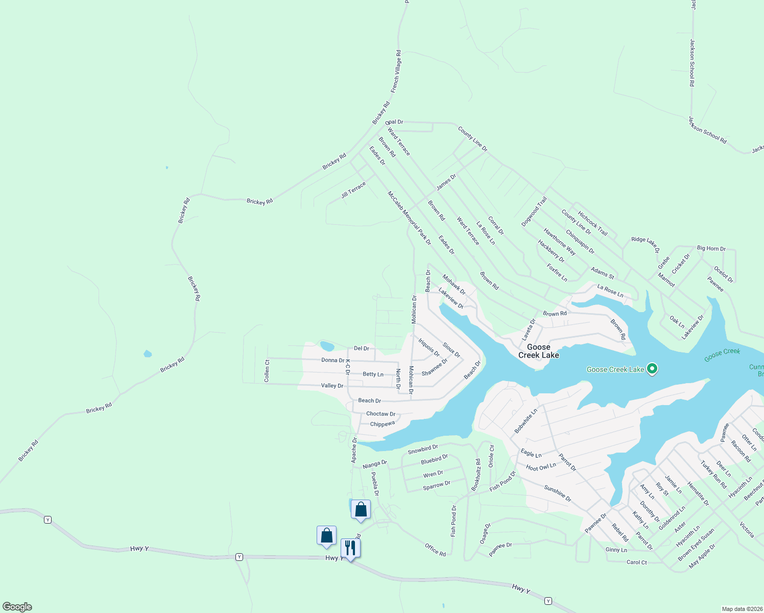 map of restaurants, bars, coffee shops, grocery stores, and more near 6149 J-M Court in French Village