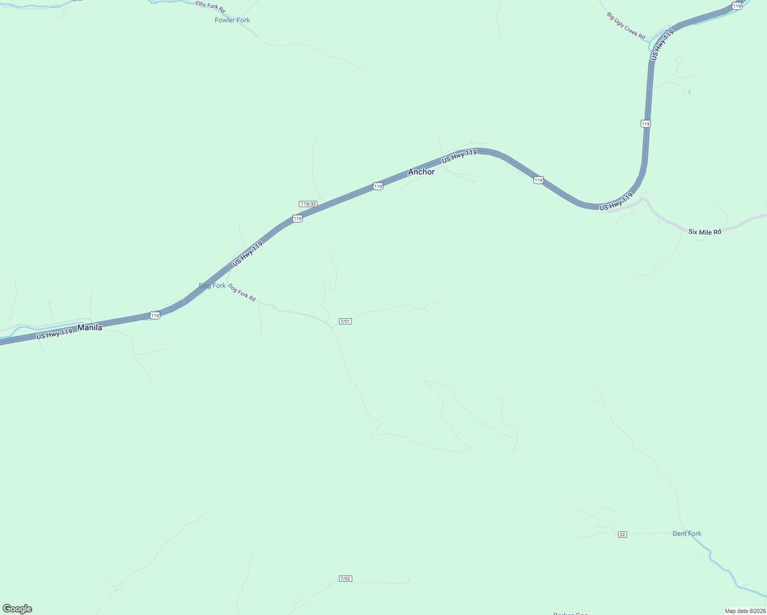 map of restaurants, bars, coffee shops, grocery stores, and more near Dog Fork Road in Chapmanville