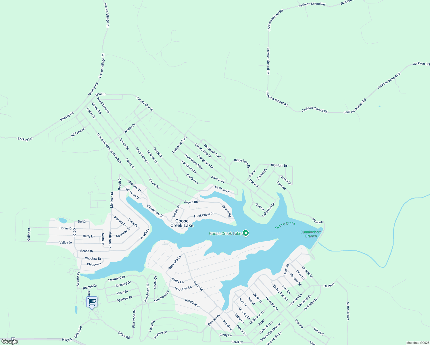 map of restaurants, bars, coffee shops, grocery stores, and more near 6501 Hawthorne Way in French Village