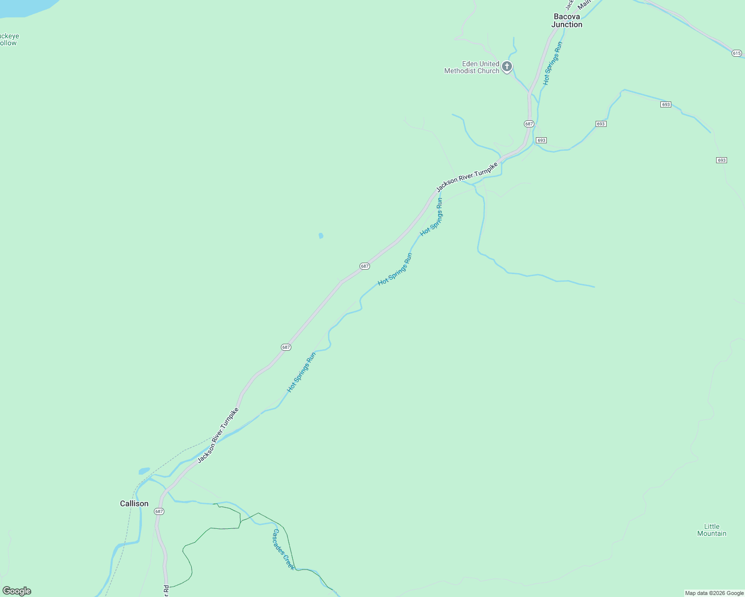 map of restaurants, bars, coffee shops, grocery stores, and more near 3929 Jackson River Turnpike in Hot Springs