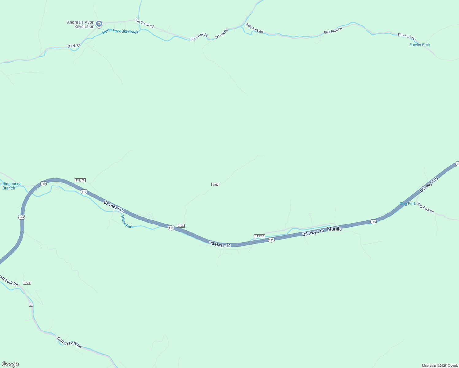 map of restaurants, bars, coffee shops, grocery stores, and more near Hurricane Branch Road in Chapmanville