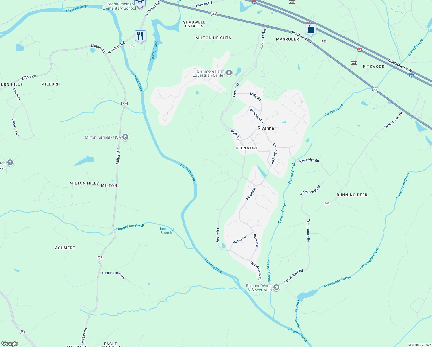 map of restaurants, bars, coffee shops, grocery stores, and more near 3190 Prestwick Place in Keswick