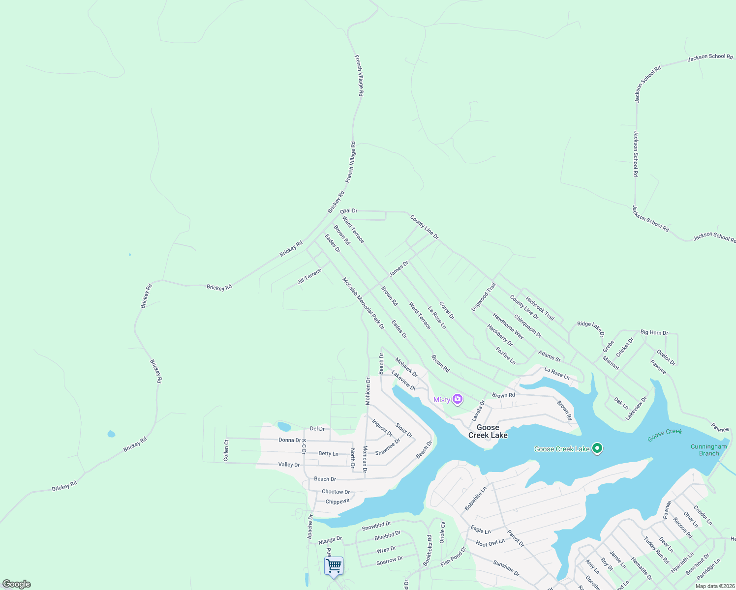 map of restaurants, bars, coffee shops, grocery stores, and more near 6146 McCaleb Memorial Park Drive in French Village