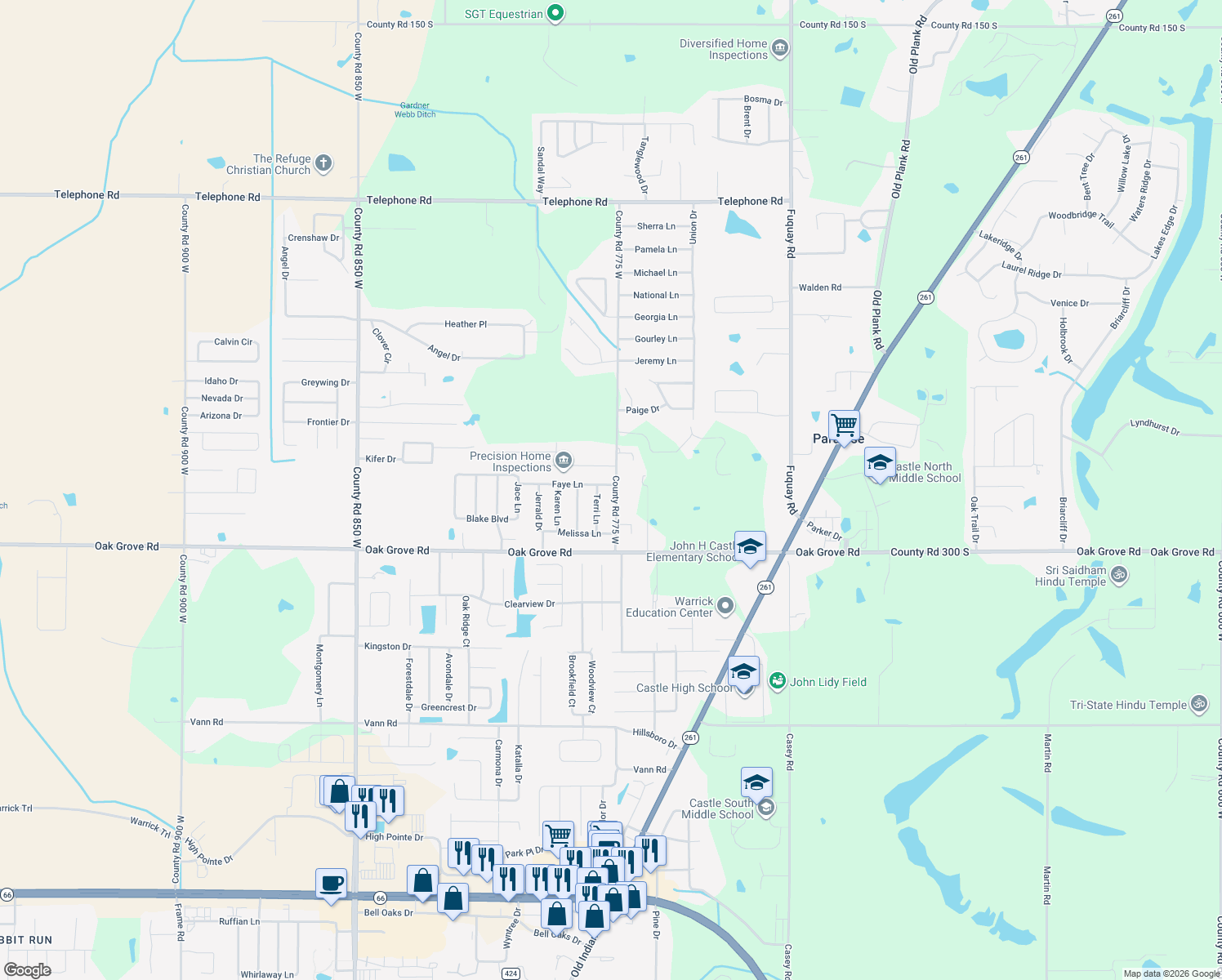 map of restaurants, bars, coffee shops, grocery stores, and more near 2811 Coal Mine Rd in Newburgh