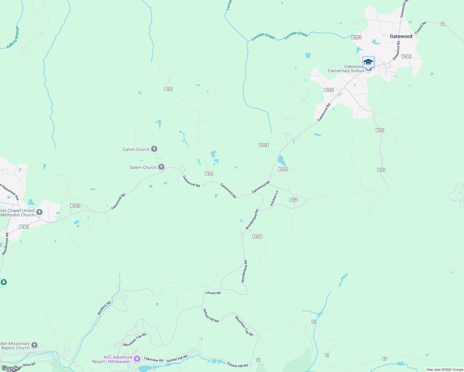 map of restaurants, bars, coffee shops, grocery stores, and more near 3575 Gatewood Road in Fayetteville