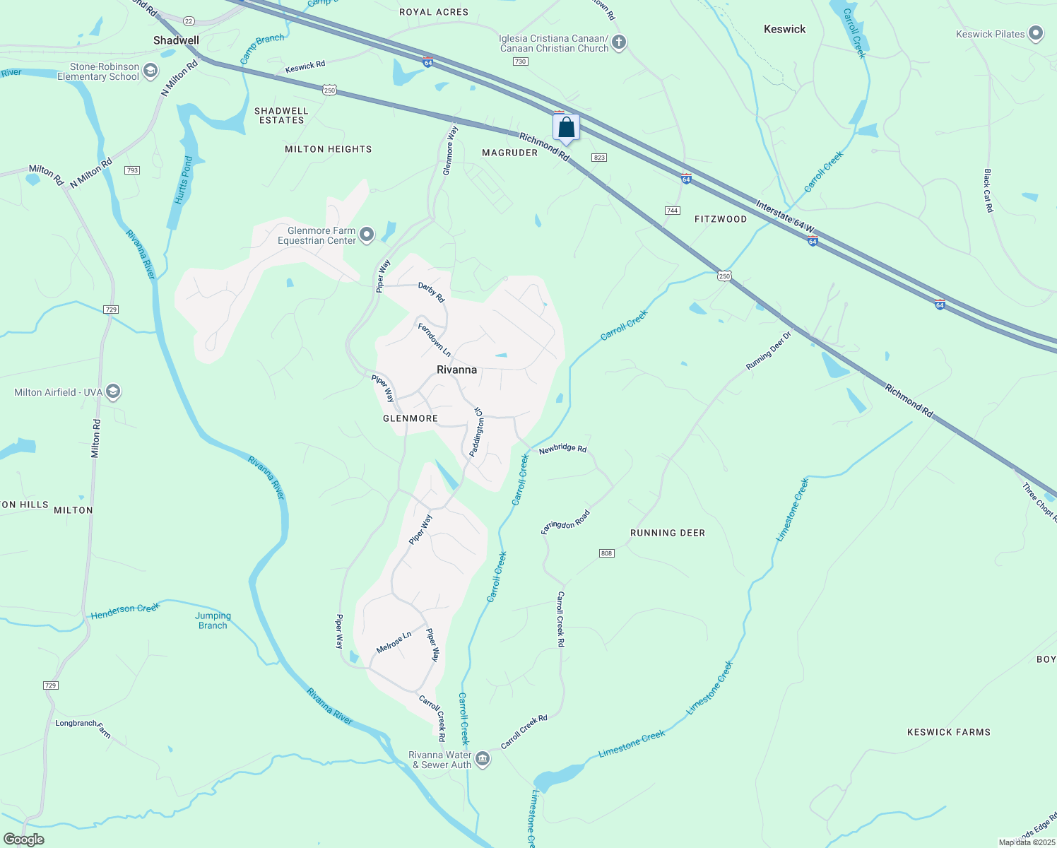 map of restaurants, bars, coffee shops, grocery stores, and more near 3525 Devon Pines in Keswick
