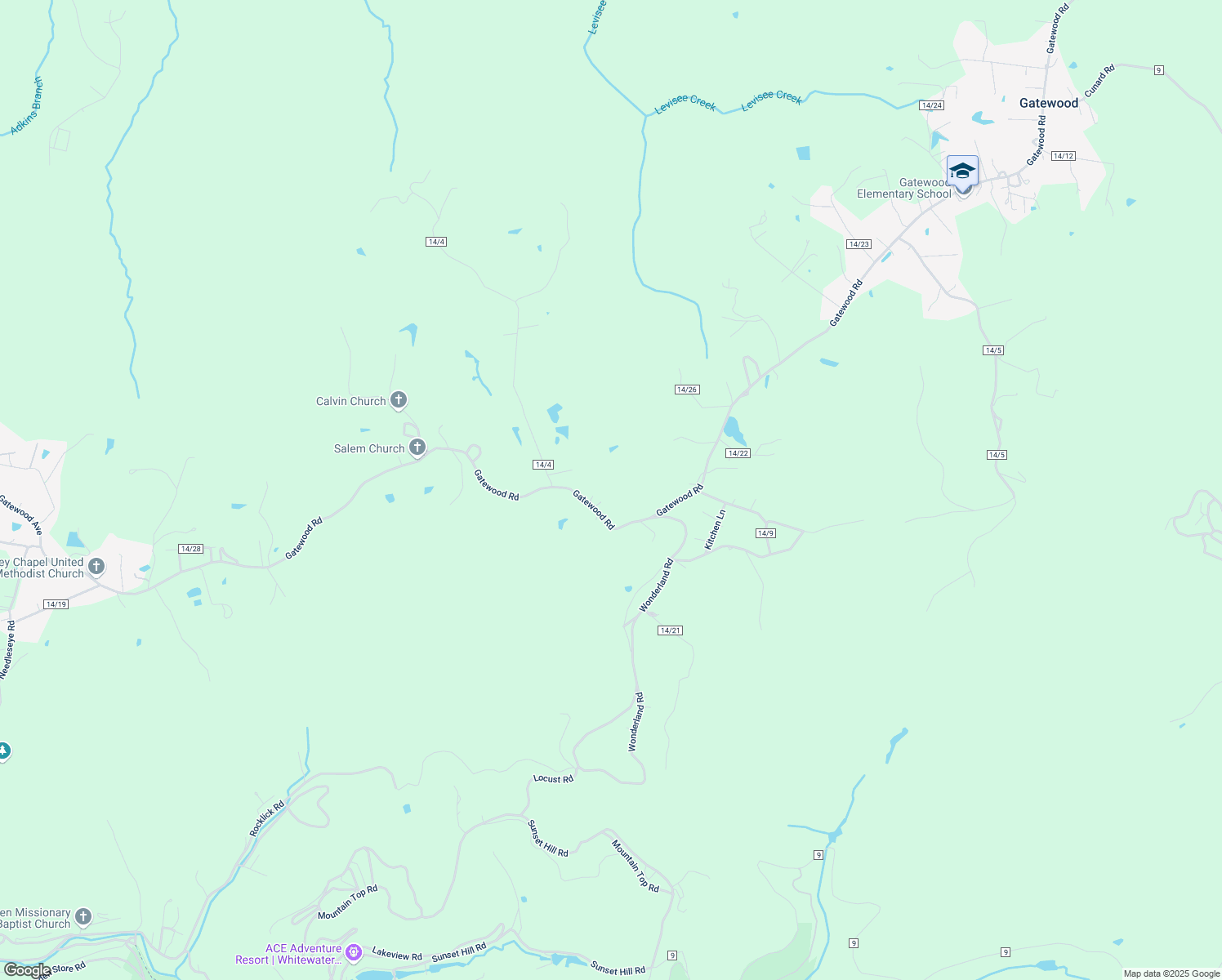 map of restaurants, bars, coffee shops, grocery stores, and more near 3575 Gatewood Road in Fayetteville