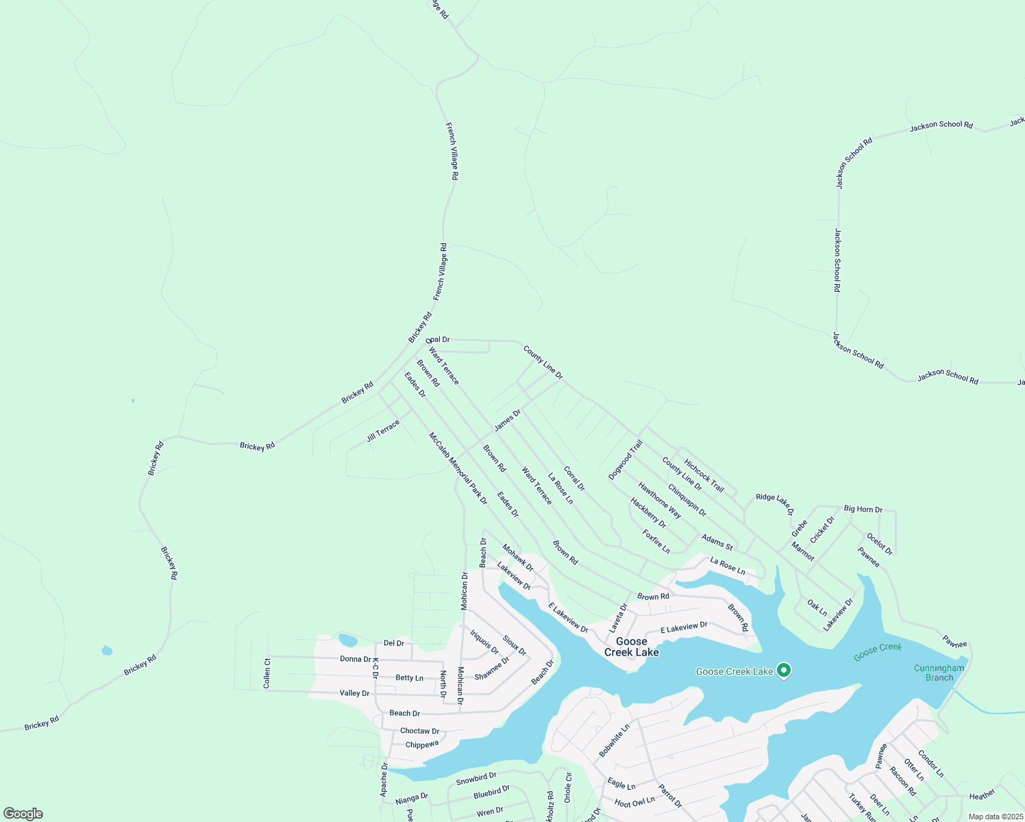 map of restaurants, bars, coffee shops, grocery stores, and more near 9633 James Drive in French Village