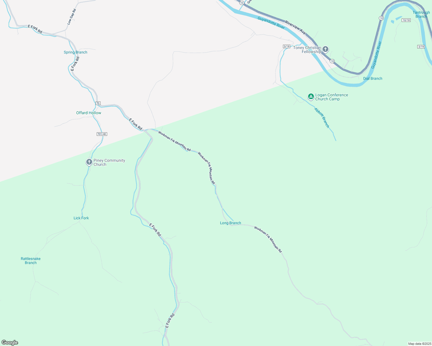 map of restaurants, bars, coffee shops, grocery stores, and more near 2016 Workman Fork Road in Chapmanville