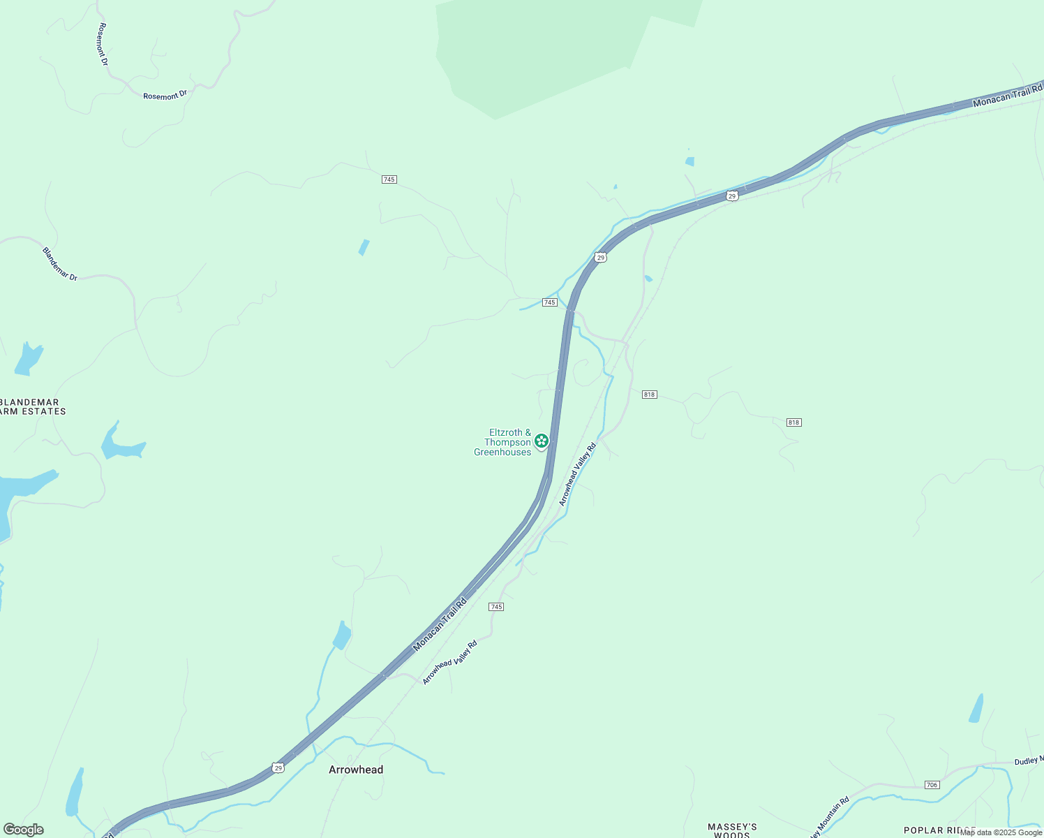 map of restaurants, bars, coffee shops, grocery stores, and more near 2402 Clements Hollow Lane in Charlottesville