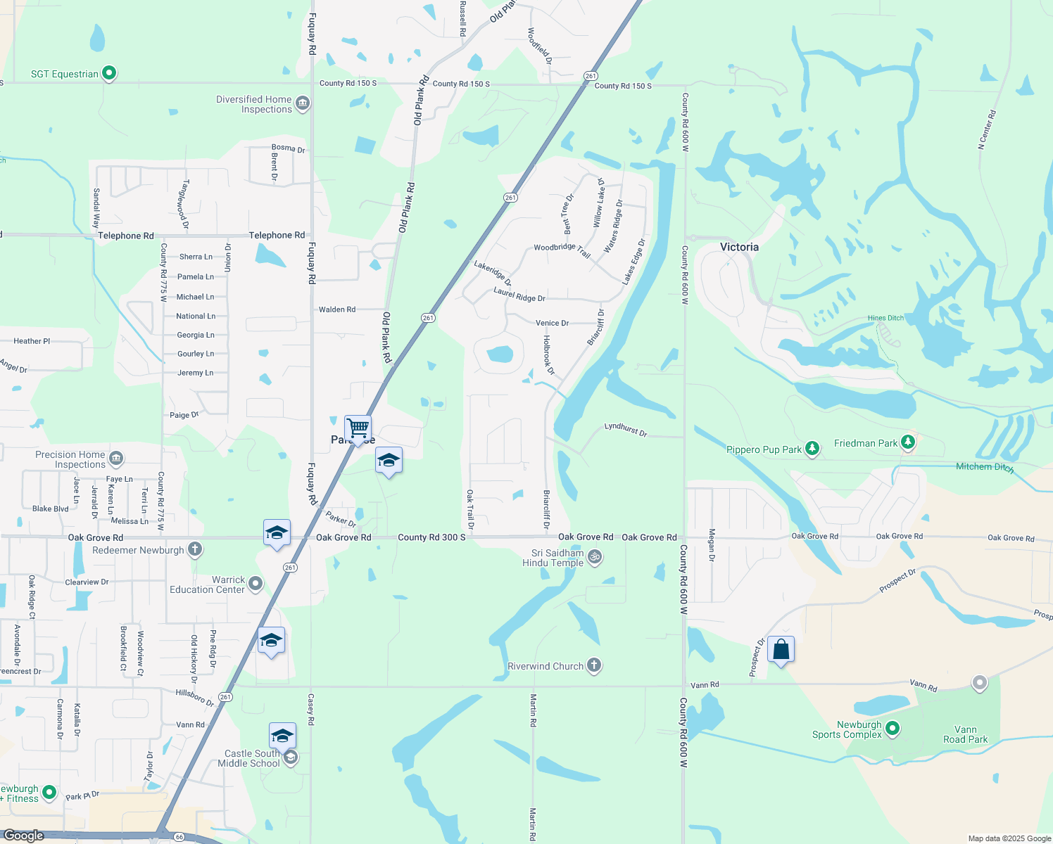 map of restaurants, bars, coffee shops, grocery stores, and more near 2600 Reinford Drive in Newburgh