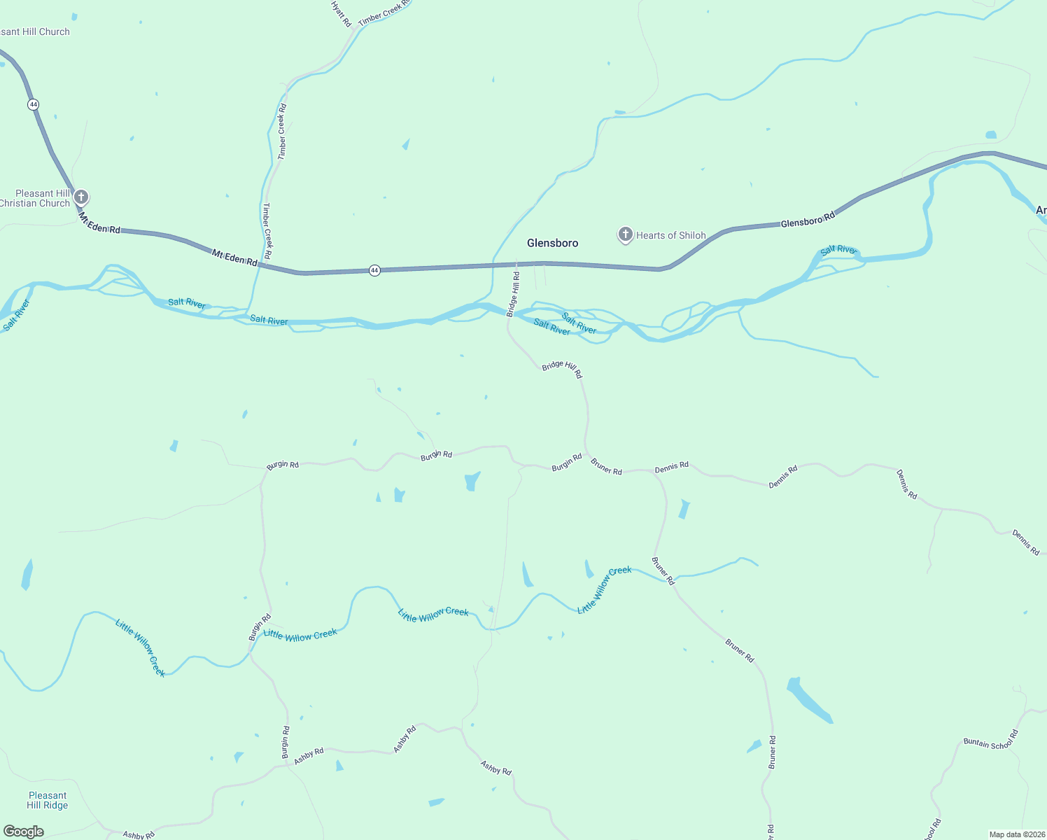map of restaurants, bars, coffee shops, grocery stores, and more near in Glensboro