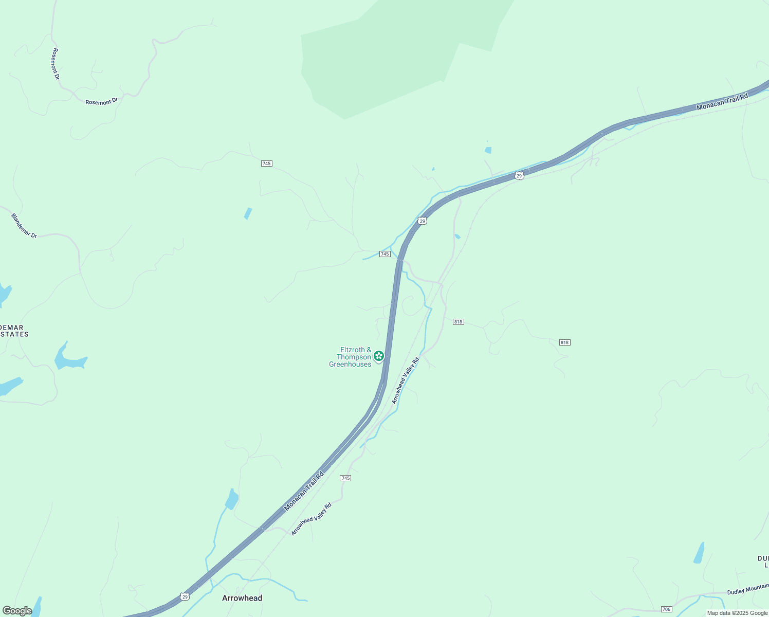 map of restaurants, bars, coffee shops, grocery stores, and more near 1562 Monacan Trail Road in Charlottesville