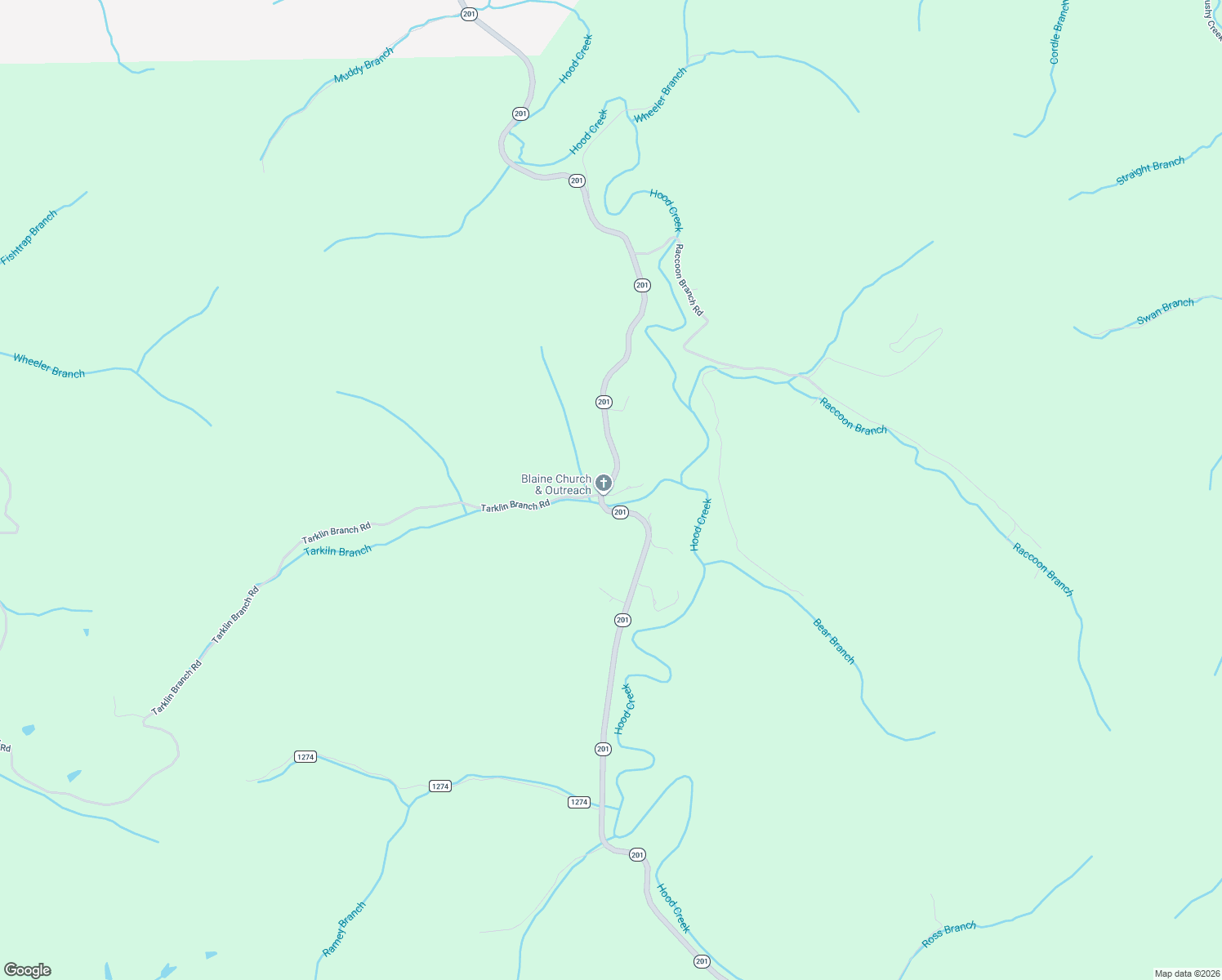 map of restaurants, bars, coffee shops, grocery stores, and more near 2439 Kentucky 201 in Blaine
