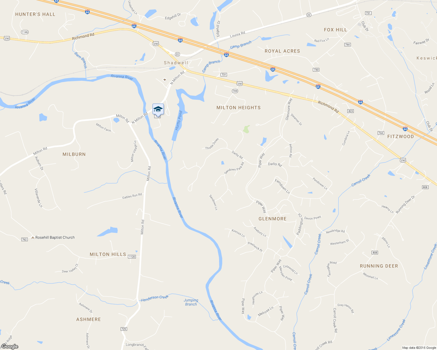 map of restaurants, bars, coffee shops, grocery stores, and more near 1324 Huntersfield Close in Keswick