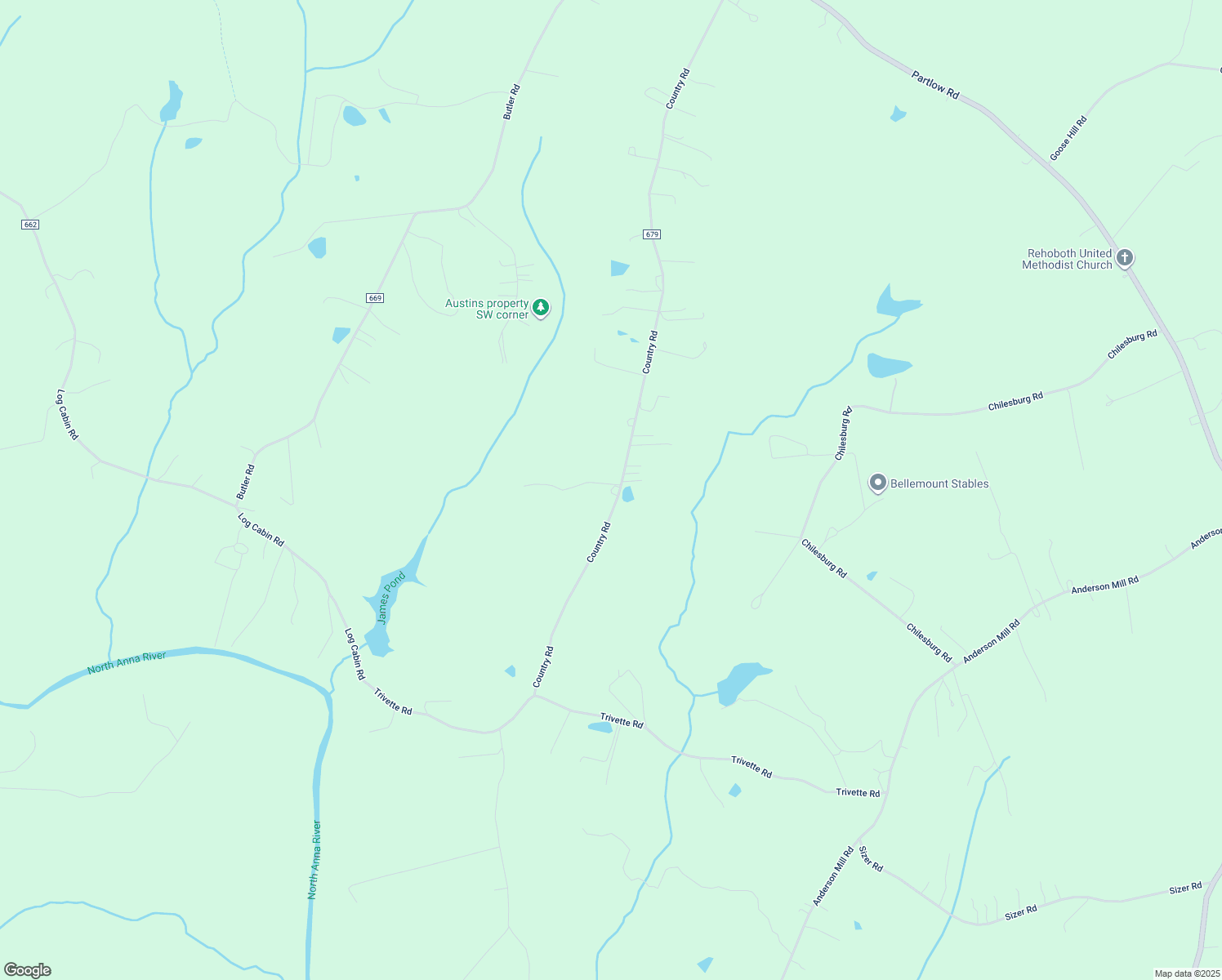 map of restaurants, bars, coffee shops, grocery stores, and more near 19216 Country Road in Beaverdam