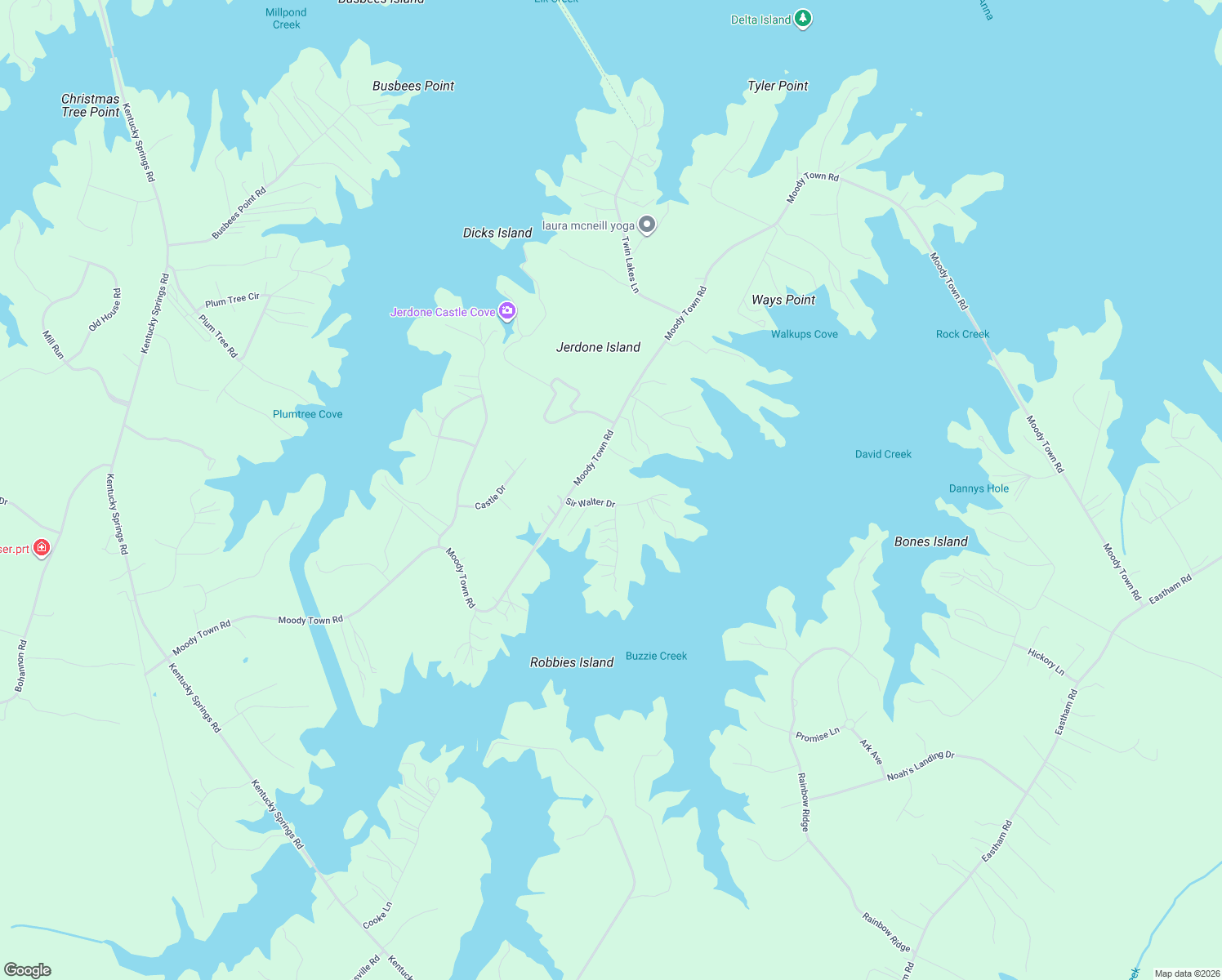 map of restaurants, bars, coffee shops, grocery stores, and more near 109 Sir Walter Drive in Bumpass
